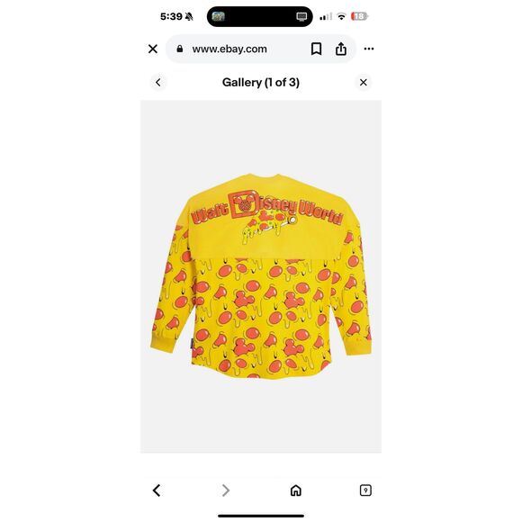 Authentic Walt Disney World Spirit long sleeve pizza top size medium - Picture 2 of 8